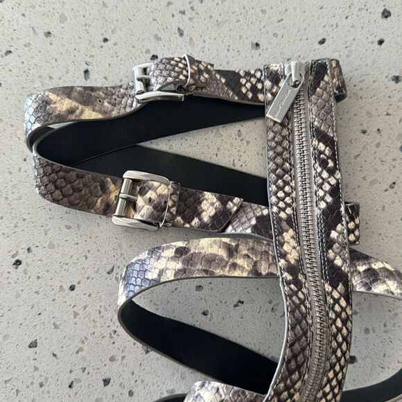 MICHAEL Michael Kors Darby Leather Snake Printed Tall Gladiator Sandals Size 8M - Picture 16 of 16